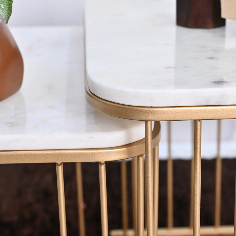 Square Tethered Metallic Table