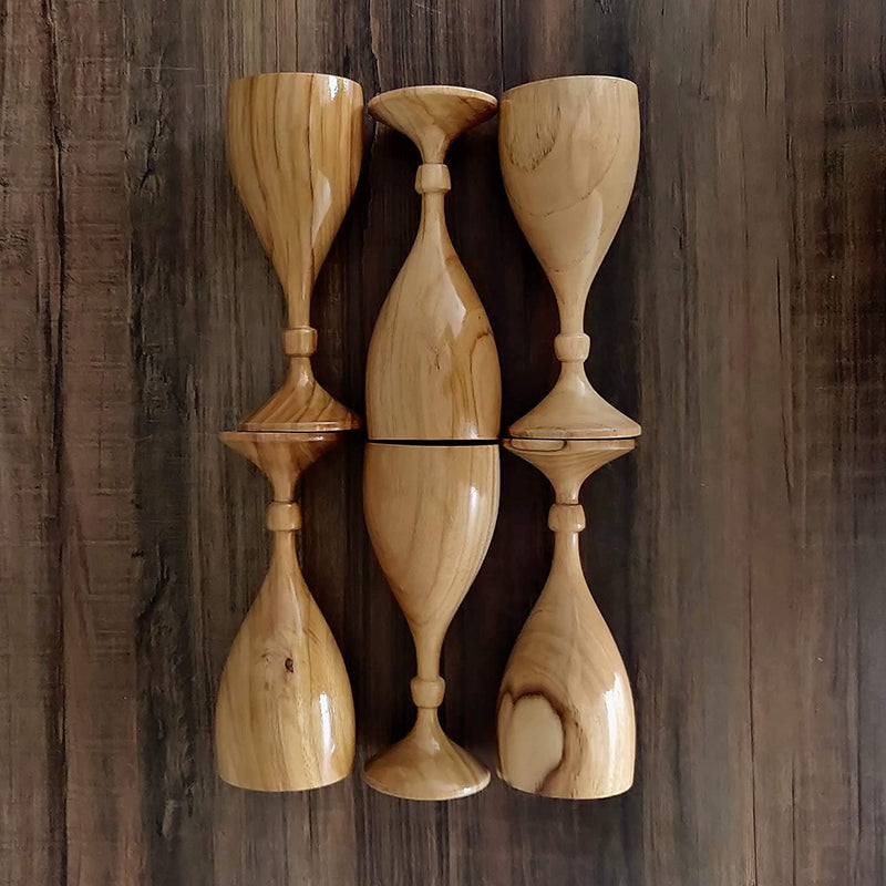 WOODEN || Royal Look Premium Wine Glass || Teak Wood || Set of 6