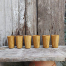 HANDYFINER Handcrafted Premium Glass || Teak Wood ( Set of 6 ) || Food Safe