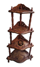 HANDYFINER Sheesham Wood Corner Rack Side Table for Home Decor