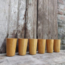 HANDYFINER Handcrafted Premium Glass || Teak Wood ( Set of 6 ) || Food Safe