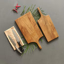 HANDYFINER Acacia Wood Chopping Board || Set of 2 || Acacia Wood || Water Proof || Food Safe || Can be Used as Platter