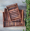 Wooden Sheesham Serving Tray(Set of 3)||beautifully designed||brown||