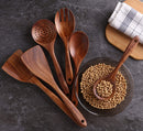 Kitchen Utensils Set,NAYAHOSE Wooden Cooking Utensil Set Non-stick Pan Kitchen Tool Wooden Cooking Spoons and Spatulas Wooden Spoons for cooking salad fork