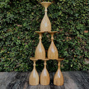 WOODEN || Royal Look Premium Wine Glass || Teak Wood || Set of 6