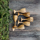 WOODEN || Royal Look Premium Wine Glass || Teak Wood || Set of 6