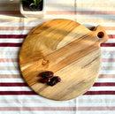 LOBBEY TEAK WOOD ROUND CHOPPING BOARD II WOODEN CUTTING BOARD