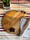 LOBBEY TEAK WOOD ROUND CHOPPING BOARD II WOODEN CUTTING BOARD