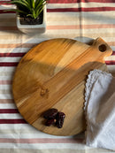 LOBBEY TEAK WOOD ROUND CHOPPING BOARD II WOODEN CUTTING BOARD