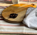 LOBBEY TEAK WOOD ROUND CHOPPING BOARD II WOODEN CUTTING BOARD