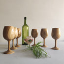Royal Look Premium Wine Glass || Teak Wood || Set of 6