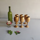 Royal Look Premium Wine Glass || Teak Wood || Set of 6