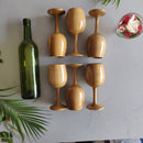 Royal Look Premium Wine Glass || Teak Wood || Set of 6