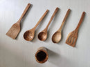 premium quality wooden spoon set of 5 with holder || Kitchen ware || Wooden handicrafts