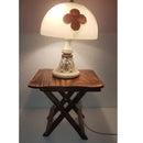 LOBBEY Antique Wooden Multi-purpose Square Folding Table/Stool (Size- 12×12 inches)