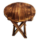 Antique Wooden Multi-purpose Round Folding Table/Stool (Size- 12×12 inches)