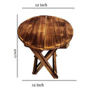 Antique Wooden Multi-purpose Round Folding Table/Stool (Size- 12×12 inches)