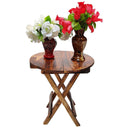 Antique Wooden Multi-purpose Round Folding Table/Stool (Size- 12×12 inches)