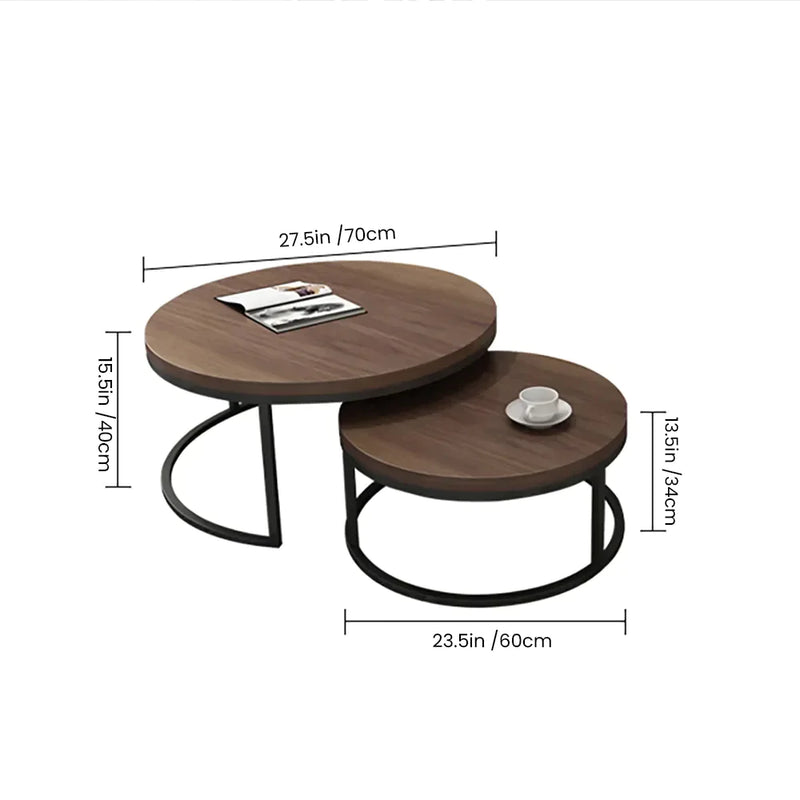 Black Metallic Center Tables In Chocolate Hue