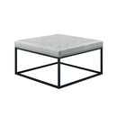 Premium Light Grey Leatherette Tufted Center Table