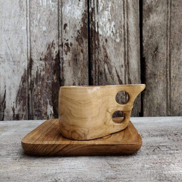 Handmade TEAK WOOD CUP and PLATE COMBO||Premium Quality||