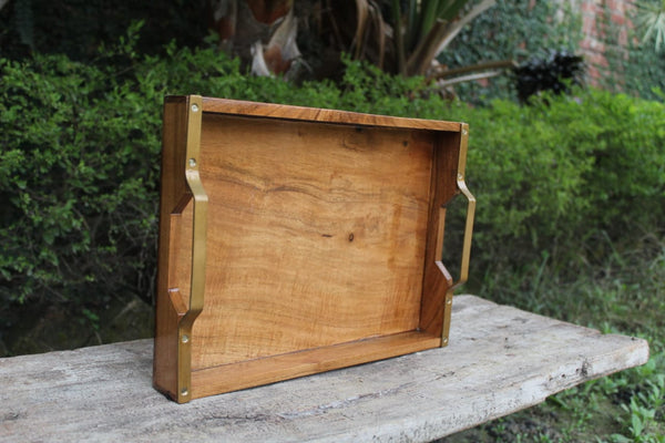 Premium Look Serving Tray || Tray || Metal Handle || Plate || Acacia Wood || Food Safe