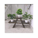 WOODEN MULTIPURPOSE FOLDING RACK/PLANT STAND WITH 3 DECKS