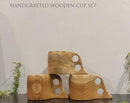 WOODEN ROYAL LOOK PREMIUM CUP || TEAK WOOD || SET OF 3/6