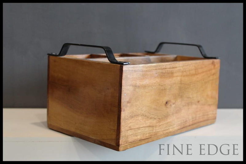 Wooden Cutlery Box with Iron Handle||Premium Quality|| CT-02