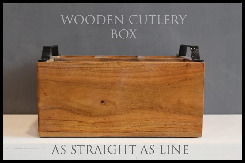 Wooden Cutlery Box with Iron Handle||Premium Quality|| CT-02