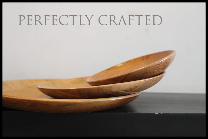 HANDYFINER Handmade Wooden Round Plate set||Food safe and water resistant