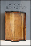 ACACIA WOOD BLACK Handle rectangular Tray||PREMIUM QUALITY||Water Resistant..