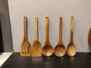 premium quality wooden spoon set of 5 with holder || Kitchen ware || Wooden handicrafts