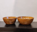 Wooden Salad Bowl || Set of 2 || Food Safe || Sheesham Wood || Hot/Cold Meal II HANDYFINER