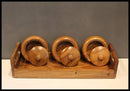 HANDYFINER SERVING JARS WITH TRAY II WOODEN REFRESHMENT JARS II WOODEN HANDICRAFTS