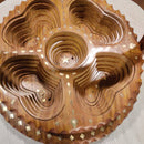 HANDCRAFTED WOODEN BEAUTIFUL DRY FRUIT FOLDABLE BASKET 5 PARTITIONS
