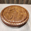 HANDCRAFTED WOODEN BEAUTIFUL DRY FRUIT FOLDABLE BASKET 5 PARTITIONS