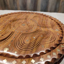 HANDCRAFTED WOODEN BEAUTIFUL DRY FRUIT FOLDABLE BASKET 5 PARTITIONS