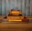 LOBBEY ACACIA WOOD STRIP TRAY SET OF 3 II WATER RESISTANT