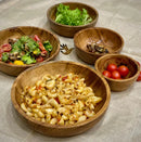 HANDYFINER 5 in 1 || Acacia Wooden Serving /Salad Bowls || Set of 5 Bowls || Food Grade || Water Resistant