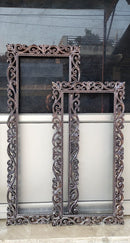 Woodenibis Wooden Hand Carved Decorative Wall Mirror Frame for Bedroom || Home Decor || Living Room || Vertical or Horizontal Hanging