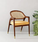 HANDYFINER Teak Wood Arm Chair In Walnut Finish II Wooden Chairs