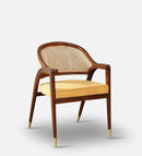 HANDYFINER Teak Wood Arm Chair In Walnut Finish II Wooden Chairs