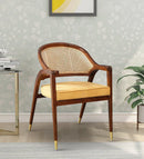 HANDYFINER Teak Wood Arm Chair In Walnut Finish II Wooden Chairs