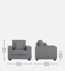 Hugo Fabric 1 Seater Sofa In Ash Grey Colour
