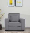 Hugo Fabric 1 Seater Sofa In Ash Grey Colour