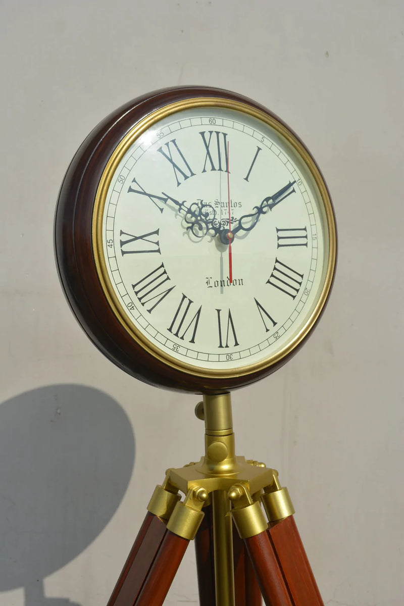 HANDYFINER Wooden Tripod Stand 64 inches with Watch for Home Decoration