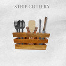 WOODEN STRIP CUTLURY STAND || WATER RESISTENT || ACACIA WOOD