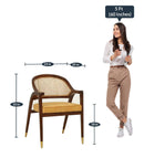 HANDYFINER Teak Wood Arm Chair In Walnut Finish II Wooden Chairs