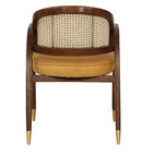 HANDYFINER Teak Wood Arm Chair In Walnut Finish II Wooden Chairs